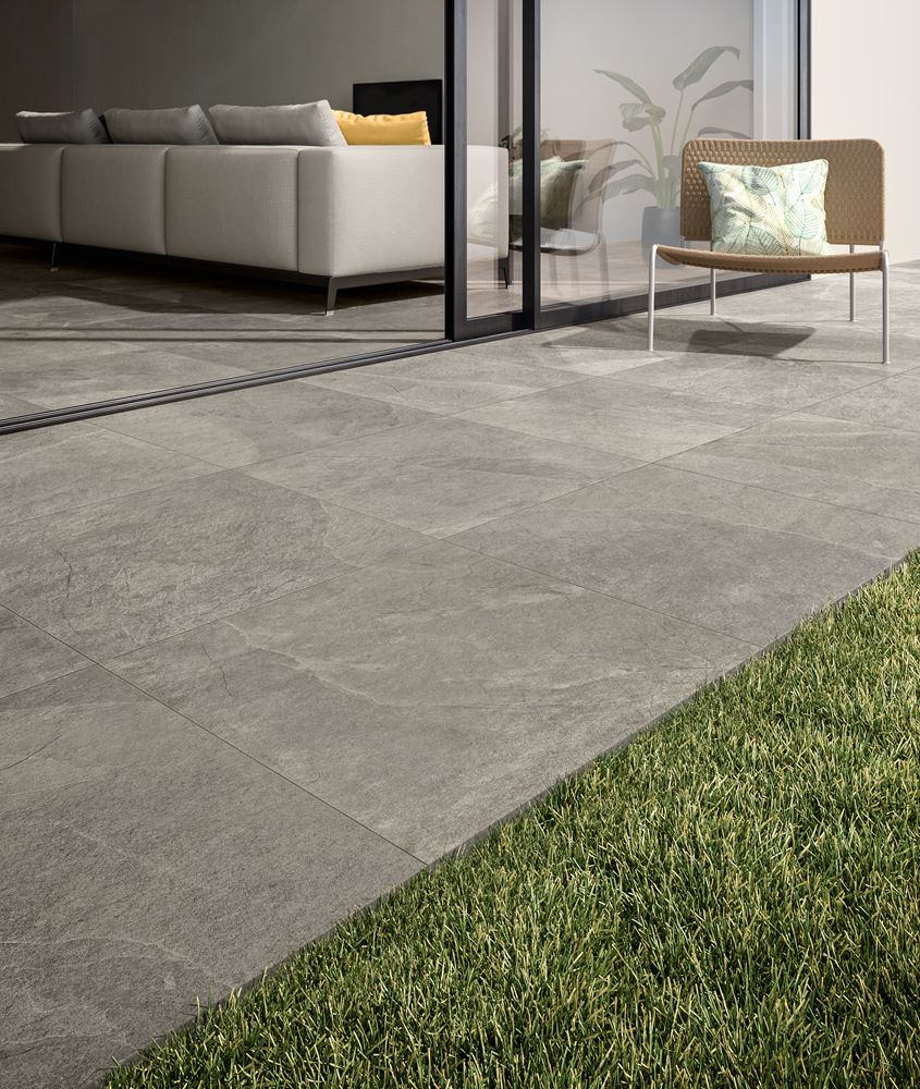 Keramikplatte Fam mittelgrau